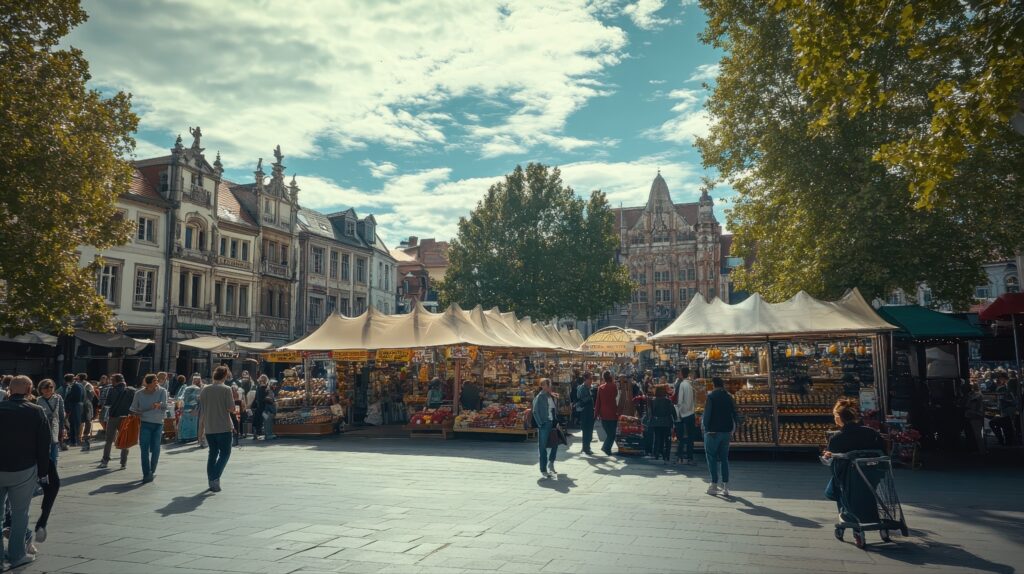 Braderie animé en centre-ville Lille lors d’une sortie de groupe en septembre